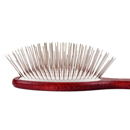 Blovi Wood Pin Brush - large, soft, wooden brush with a long metal pin