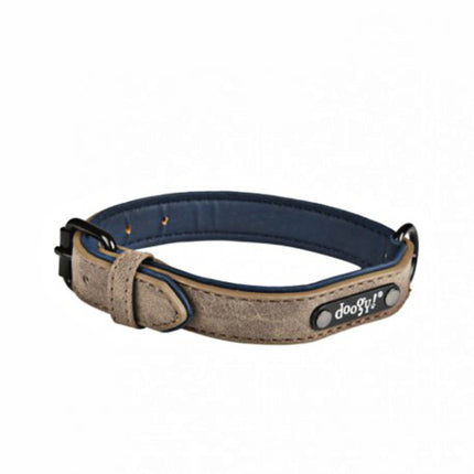 Doogy Simili Sweet - eco-leather collar for dogs, beige - Length: