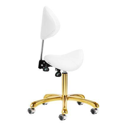 Giovanni 1004 Gold White - adjustable grooming chair in multiple positions, rodeo seat, white