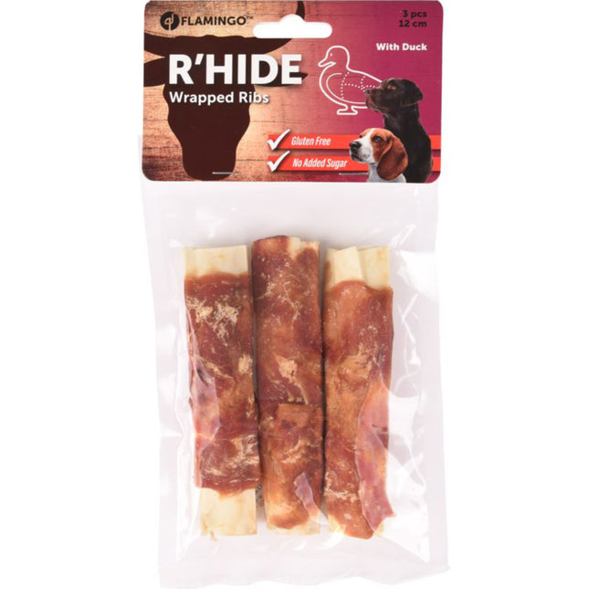 Flamingo R'hide Ribs Duck - dog treat, duck ribs