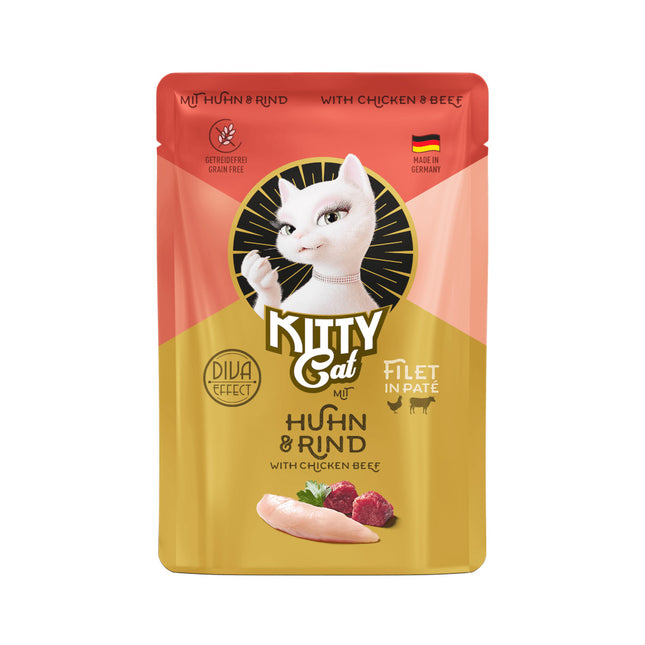 Kitty Cat Filet in Pâté Chicken & Beef - pouch for cats, with chicken and beef, filet in pâté