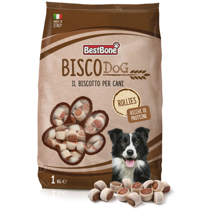 Best Bisco Dog Rollies - treats for dogs with beef and chicken - Weight: