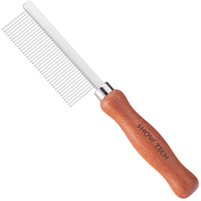 Show Tech Metal Comb with Wooden Handle, Spacing