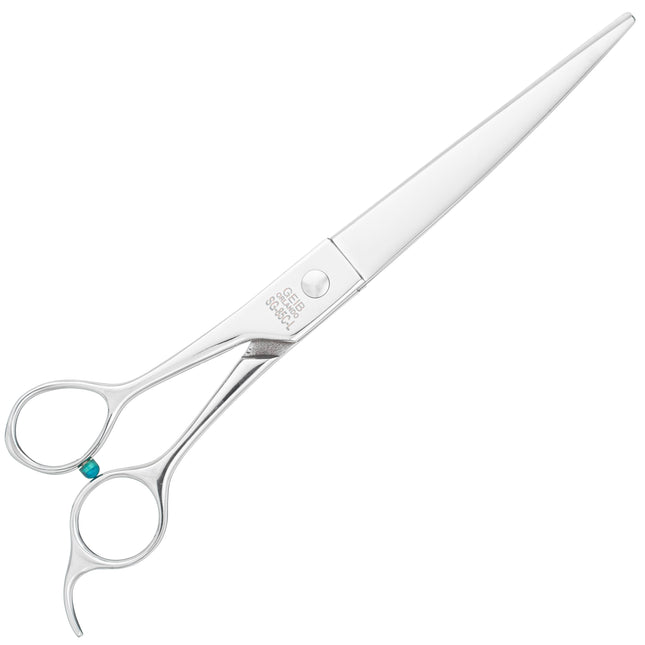 Geib Super Gator Left Curved Scissors - curved grooming scissors, made of triple-hardened steel, left-handed