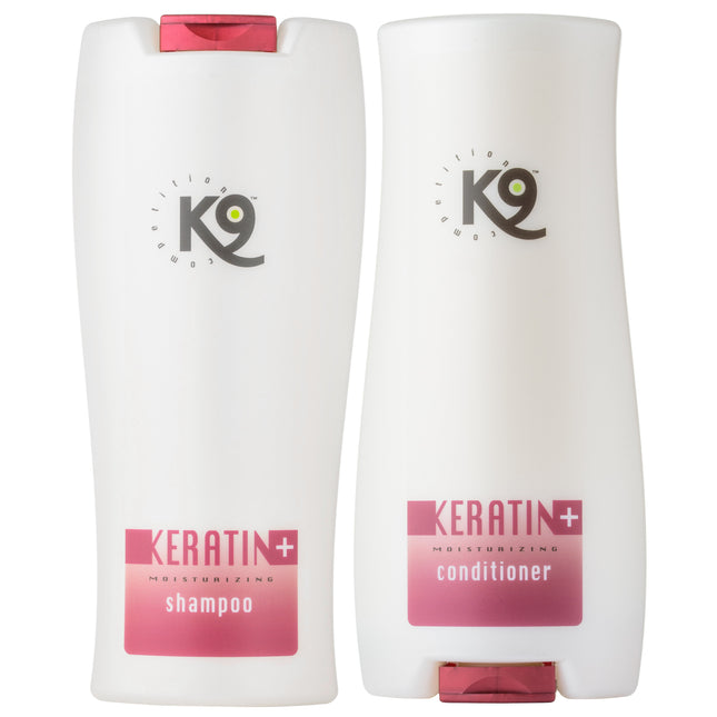 K9 Keratin+ Moisturizing Set - shampoo + conditioner set with keratin, regenerating - moisturizing for dog and cat fur