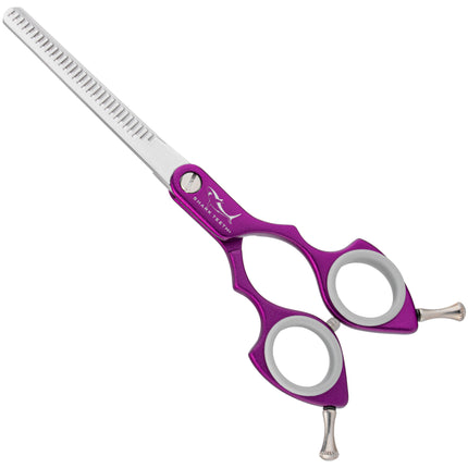 Shernbao Shark Thinning Scissors - ultra-lightweight single-sided thinning shears, aluminum handle, purple