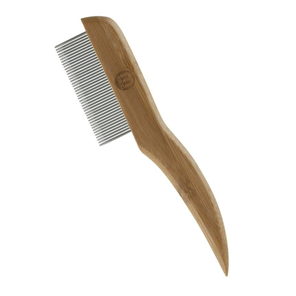 Mikki Bamboo Anti-Tangle Comb - bamboo comb with dense tooth spacing, rotating pins