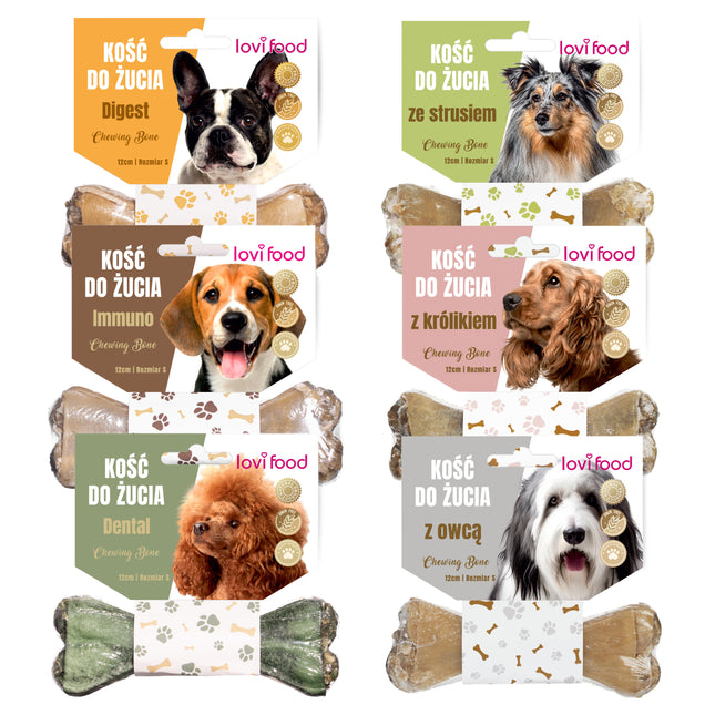 Lovi Food Chewing 6x 55g - set of treats, 12cm chew bones for dogs, set of 2