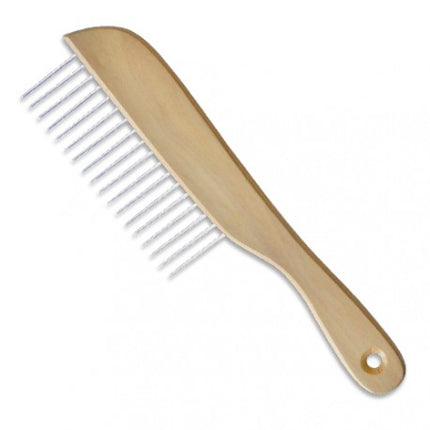 Ideal Dog flat wooden comb with wider spaced teeth