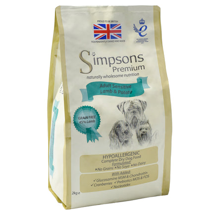 Simpsons Premium Adult Sensitive Lamb & Potato - dog food for sensitive dogs, lamb and potatoes