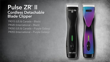 Andis Pulse ZR II Galaxy + Comb Set - professional cordless clipper with CeramicEdge blade (1.5mm), batteries, and attachments