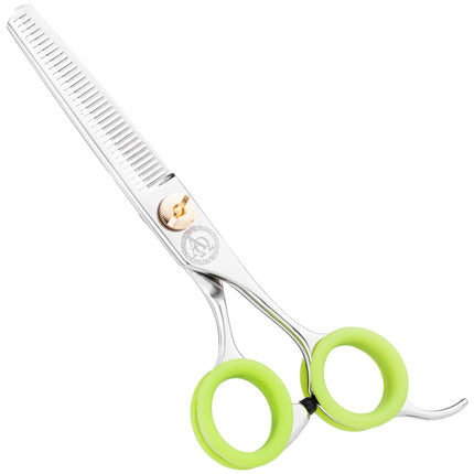 P&W Alfa Omega Thinning - single-sided thinning shears with a short, ergonomic handle, 33 teeth