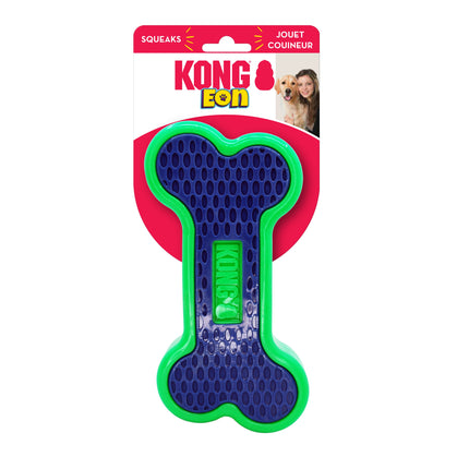 KONG Eon - durable rubber dog toy, floating bone with squeaker