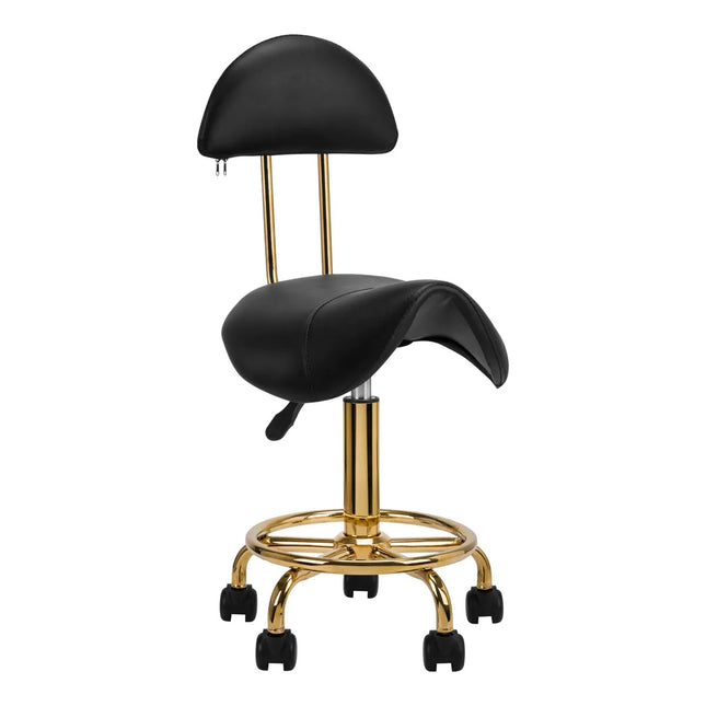 Activ 6001 - G Gold Black - gold grooming chair with contoured seat and backrest, black