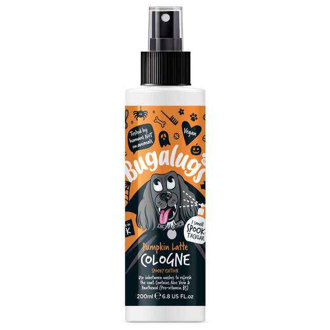 Bugalugs Pumpkin Latte Cologne Spooky Edition - scented refreshing spray for dogs, with the scent of pumpkin latte