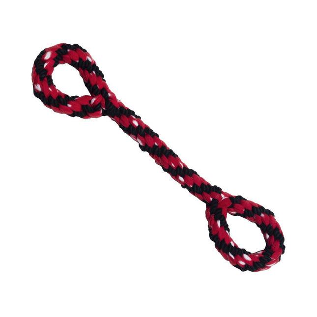 KONG Signature Rope Double Tug - dog tug toy with loops, made of fleece and cotton