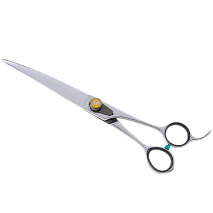 Geib Crab Curved Scissors Level 2 - high-quality curved scissors for pet grooming with a single-sided micro-grind.