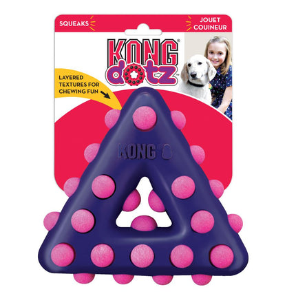 KONG Dotz Triangle - dog toy, triangle with squeaker