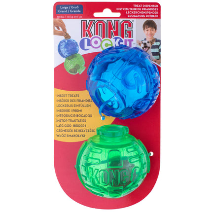 KONG Lock - It L 8cm - modular treat toy for dogs, 2pcs