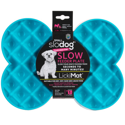 LickiMat Slodog Small - slow feeder bowl, licking tray for dogs - Turquoise