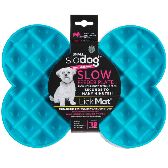 LickiMat Slodog Small - slow feeder bowl, licking tray for dogs - Turquoise