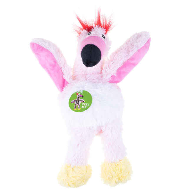 KONG Wild Knots Birds Flamingo - plush toy for dogs, with internal rope and squeaker