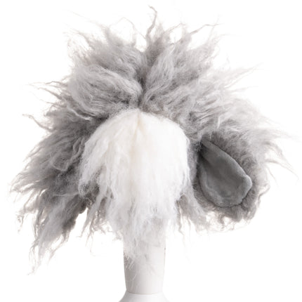 Mr. Jiang Teddy Head Hair - interchangeable fur for the Teddy grooming head, gray with a white muzzle