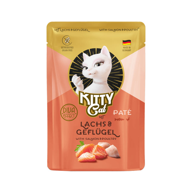 Kitty Cat & Poultry Pâté - grain-free wet food for cats, with salmon and poultry, pâté