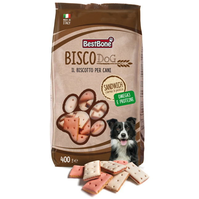 Best Bisco Dog Sandwich - delicious treats for dogs in two flavors - Weight: