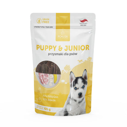 Pokusa Natural Puppy & Junior - grain-free treats for puppies, with veal and banana