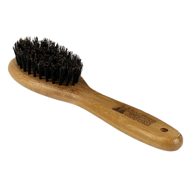 Bamboo Groom Oval Bristle Brush Small/Medium - bamboo brush with natural bristles, for dogs and cats, small and medium breeds