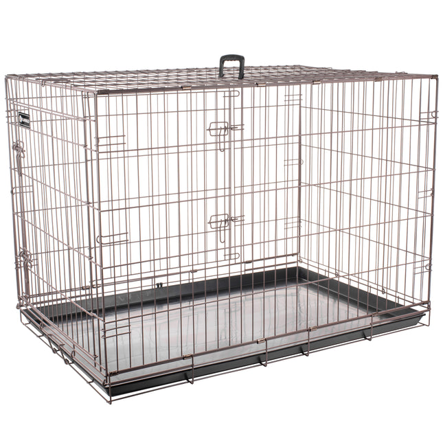 Flamingo Ebo Taupe - metal dog crate, XL: