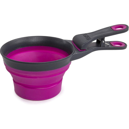 Dexas Collapsible KlipScoop 3-in-1 Large - collapsible food scoop with a bag closure clip, large