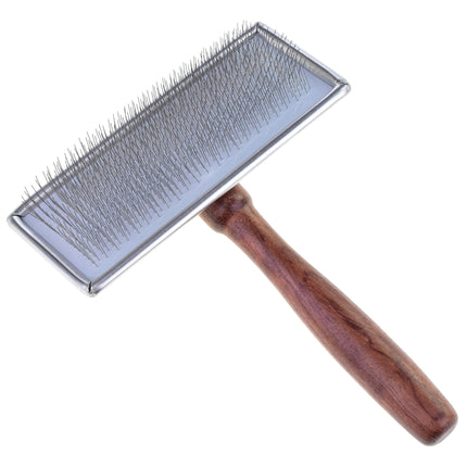 Madan Slicker Brush - professional poodle slicker brush with a wooden handle