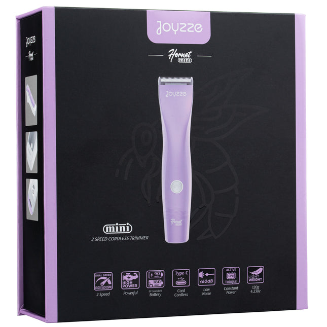 Joyzze Hornet Mini Trimmer - professional, two-speed mini finishing clipper with a purple blade