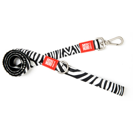 Max&Molly Short Leash Zebra - colorful urban leash for dogs, zebra pattern, 120cm