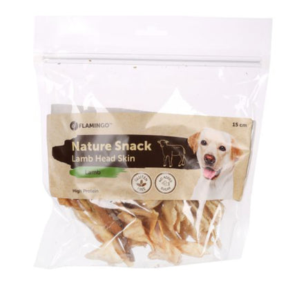 Flamingo Nature Snack Lamb Head Skin - treats for dogs, lamb head skin