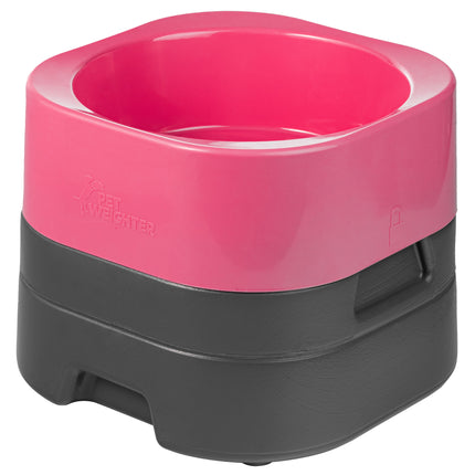 Pet Weighter Pet Bowl Complete Pink - elevated dog bowl with a heavy base, fuchsia