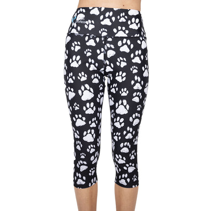 Groom Professional Paw Print Leggings - short grooming leggings with paw prints, capri style