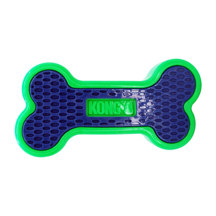 KONG Eon - durable rubber dog toy, floating bone with squeaker