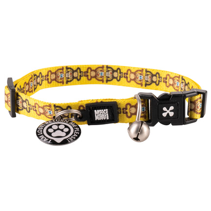 Max&Molly GOTCHA! Smart ID Cat Collar Monkey Maniac - colorful collar for cats with a smart Tag pendant