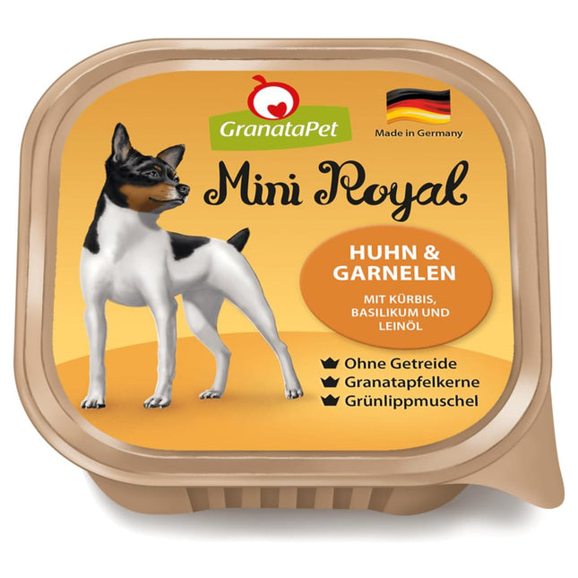 GranataPet Mini Royal Chicken & Prawns - grain-free wet food for small breed dogs, chicken and prawns