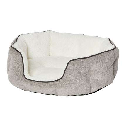 MidWest QT Deluxe Tulip Nesting Taupe - dog bed with high sides, beige