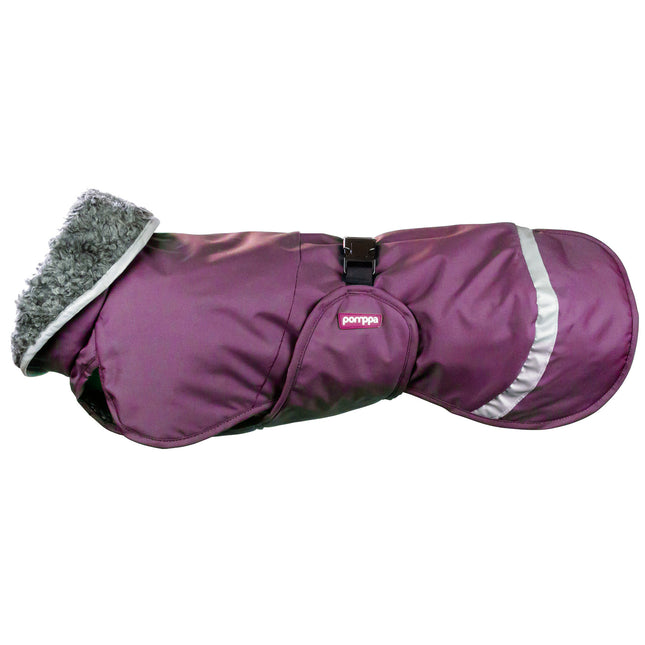 Perus Pomppa for Harness - winter jacket for dogs, with a harness opening, plum color