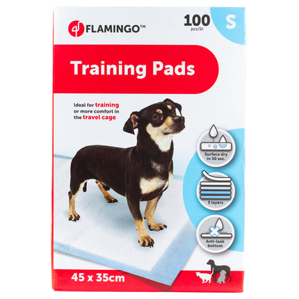 Flamingo Training Pads S (45x35cm) - dog training pads for housebreaking, 5-layer - 100 pcs