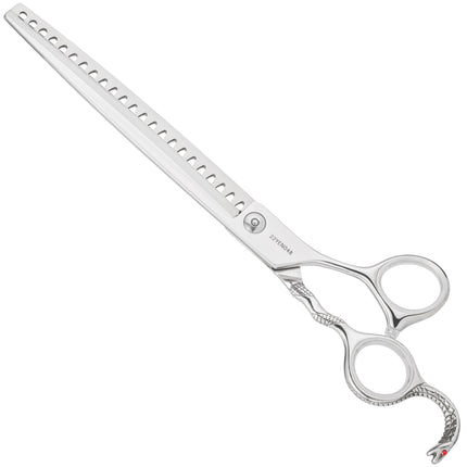 Yento Cobra Chunker - high-quality, professional single-sided thinning shears with cobalt, 23 teeth, decorative handle