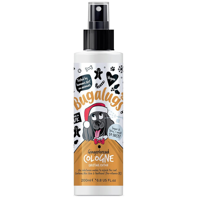 Bugalugs Gingerbread Cologne Christmas Edition - scented spray for dogs, with the fragrance of holiday gingerbread