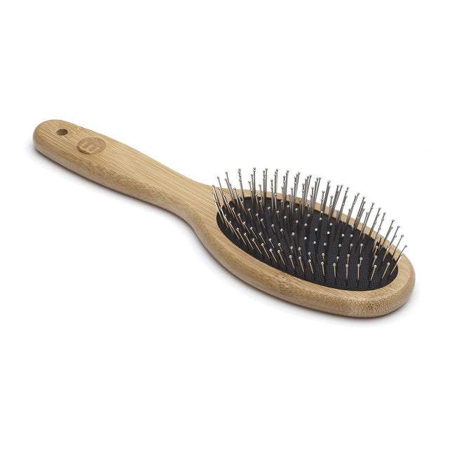 Mikki Bamboo Small Ball Pin Brush - bamboo brush with metal pins