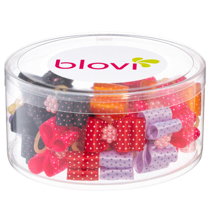 Blovi Bows Dots 25 pcs - elegant, colorful polka dot bows on elastic, for dogs