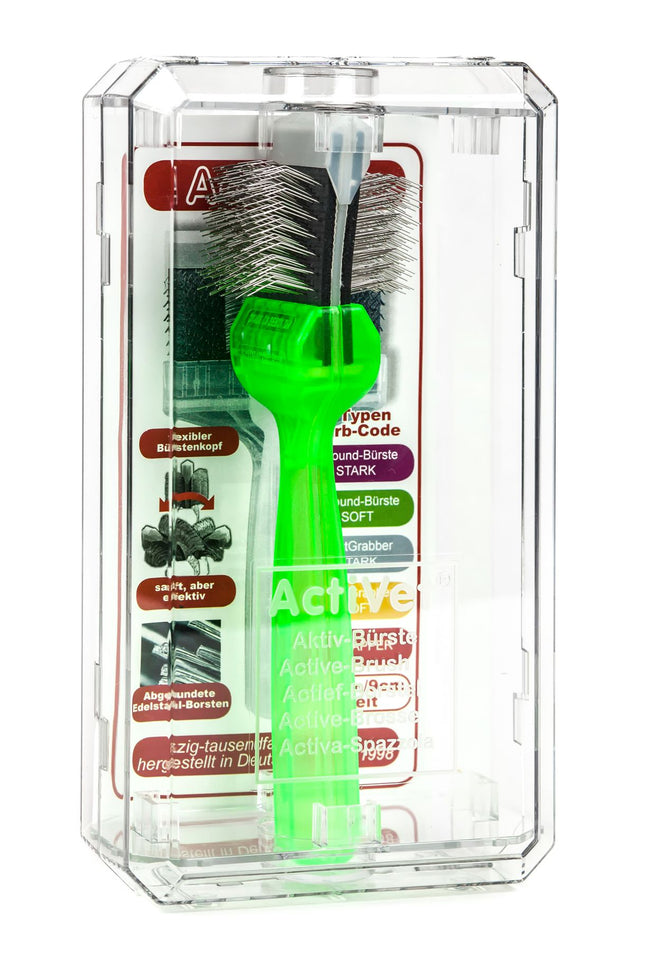 ActiVet Pro Brush Soft - soft, double-sided, and flexible brush for breeds with minimal undercoat, for long/silky hair - small 4.5c